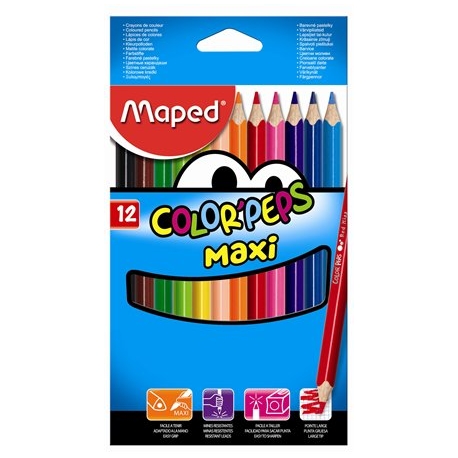 Ceruzky MAPED trojhranné 12 farebné JUMBO