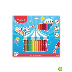 Ceruzky MAPED trojhranné 24 farebné JUMBO